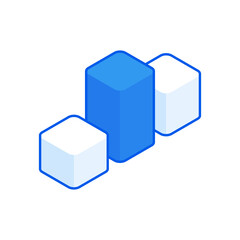 Poster - Infographic columns isometric illustration. Diagrammatic colored white and blue columns
