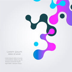 Aufkleber - Modern blue-black molecules. Future technology concept