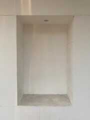 White wall with 3d angle square door