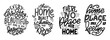 © astarte7893 - Set of home quote on white background. Photography family overlays. Hand drawn lettering poster for housewarning poster, greeting card, decoration. Vector illustration