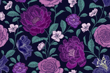 Floral Background. Vintage Seamless Pattern. Vector.