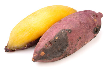 Baked sweet potato isolated on white background, Japanese Roasted Sweet Potato on white background.