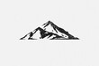 © provectors - Silhouette mountain range and ravine as symbol of nature exploration hand drawn stamp effect vector illustration