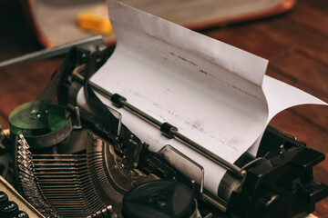 Fototapete - retro typewriter with keys vintage invention letters paper