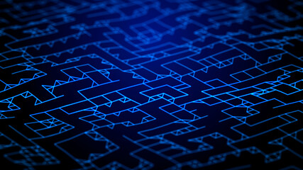 Poster - Abstract technology background. Big data digital code. Futuristic dots background. 3d rendering