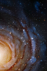 Sticker - Night starry sky and nebula. Spiral galaxy. Space and astronomy