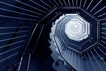 Poster - Spiral staircase. Modern Building abstract background