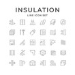 Set line icons of insulation isolated on white