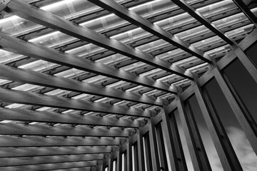 Poster - Interior of modern architecture. Building abstract background