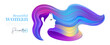Woman vector with colorful hair background. Vector element for poster, flyer, cover, website, spa, salon.