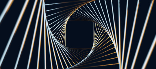 Aufkleber - Abstract dark background with silver and gold effect spokes spiral