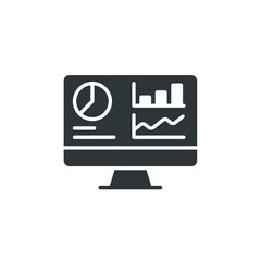 Poster - Dashboard admin glyph icon. Simple solid style. User panel template, data analysis, agency, graph, business linear sign. Vector illustration isolated on white background. EPS 10