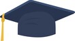 Vector emoticon illustration of a blue graduation hat