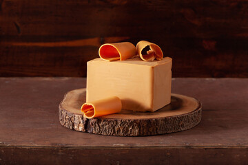 Wall Mural - Norwegian brunost traditional brown cheese