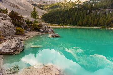 Amazing view of Sorapis lake Lago di Sorapis Dolomites, Italy