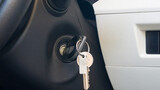 Fototapeta Tęcza - car key in the keyhole