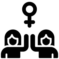 Wall Mural - Women doing high five icon, Feminism related vector