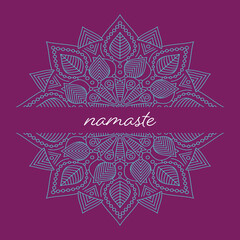 Sticker - Vector yoga classes brochure template with mandala