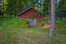 Entrance Of An Old Root Cellar In South Finland.