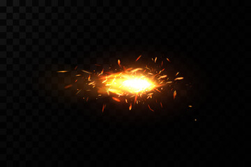 Burning sparks of fire. Fire. Flame. Sparks of fire. Vector.