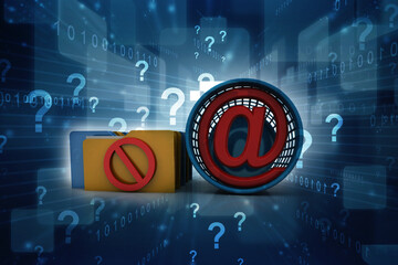 Poster - 3d rendering folder icon email
