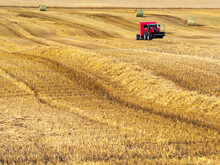 Agricultural Equipment On Soy Field