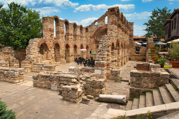 NESSEBAR, BULGARIA, JUNY 18, 2016: the ruins of ancient buildings Nessebar old town.