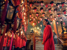 Prayer Lanterns In Man Mo Temple, Hong Kong