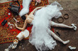 © Dima Sikorski/Stocksy - The fall of the bride. Wedding humor