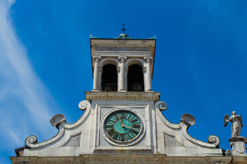 Old italian chapel against the blue sky