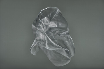 Wrinkled shiny material of silver mesh
