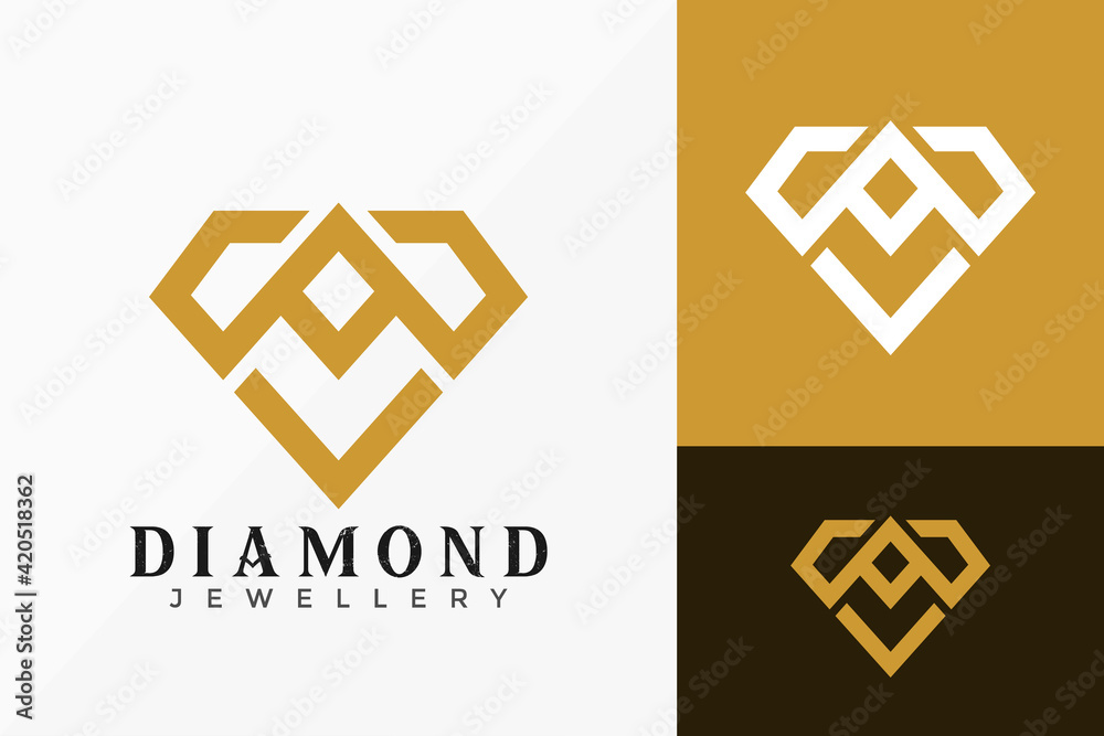 Luxury Letter A Diamond Logo Vector Design. Abstract emblem, designs ...