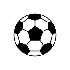 Canvas Print - Soccer ball black icon . Clipart image isolated on white background