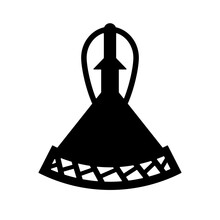 Lesotho Hat Black Icon. Clipart Image Isolated On White Background