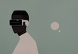 © Valeriya Simantovskaya/Stocksy - portrait of a black man in VR glasses . virtual reality concept