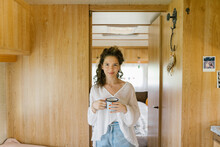 Portrait Of A Young Woman In A Trailer