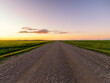 © unite images/Stocksy - empty ranch road go through canola field
