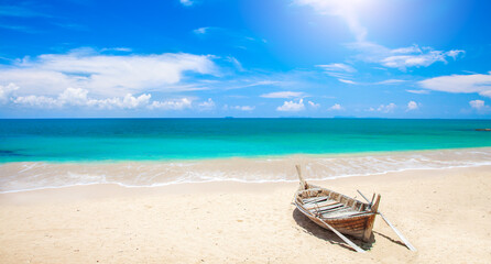 Wall Mural - beach and fishing boat, koh lanta, thailand