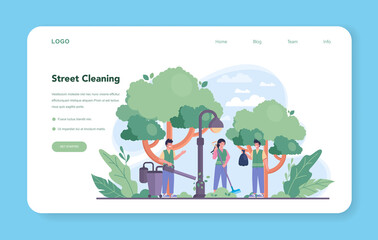 Cleaning service or company web banner or landing page.