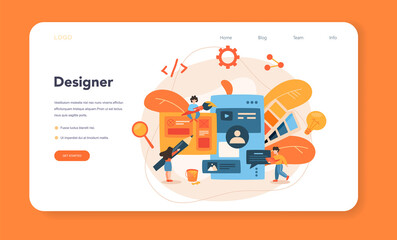 Poster - UX UI designer web banner or landing page. App interface improvement