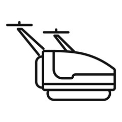 Poster - drive unmanned taxi icon, outline style