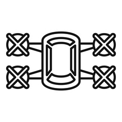 Poster - Unmanned taxi drone icon, outline style