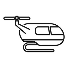 Poster - winter air taxi icon, outline style