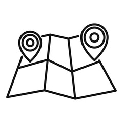Poster - unmanned taxi map location icon, outline style
