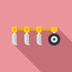 Poster - Tractor plow icon, flat style