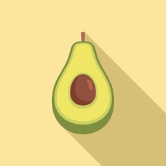 Poster - Half avocado icon, flat style