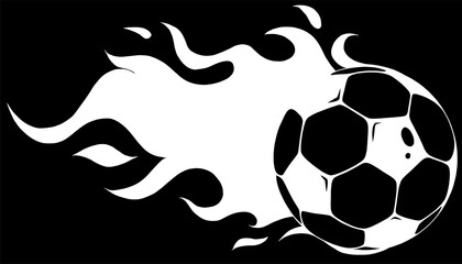 Sticker - Vector isolated soccer ball. Vector silhouette in black background football ball