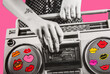 © kkgas/Stocksy - Music player lips collage
