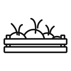 Poster - Wood box radish icon, outline style