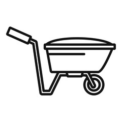 Poster - farm wheelbarrow icon, outline style